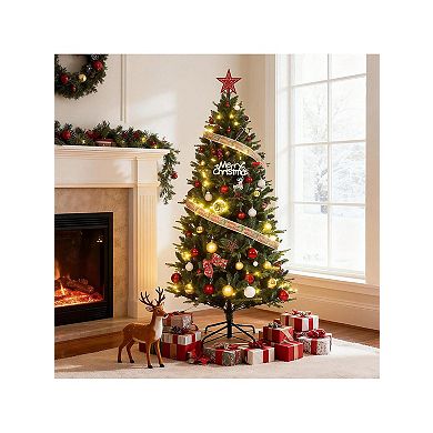 Small Christmas Tree with Base 7-Fork Spruce Tips Artificial Spruce