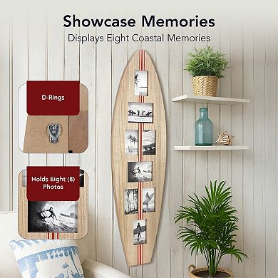 American Art Décor Surfboard 8-Photo Collage Wall Decor
