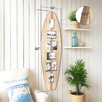 American Art Décor Surfboard 8-Photo Collage Wall Decor
