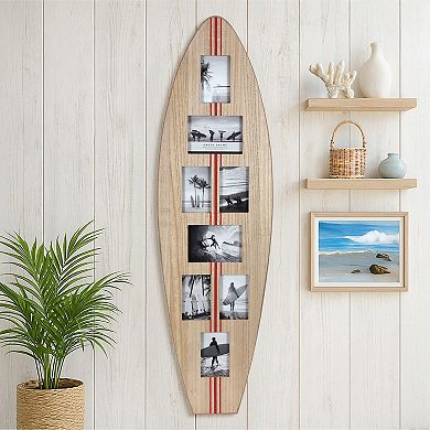 American Art Décor Surfboard 8-Photo Collage Wall Decor