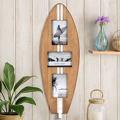American Art Décor Surfboard 3-Photo Collage Wall Decor