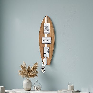 American Art Décor Surfboard 3-Photo Collage Wall Decor