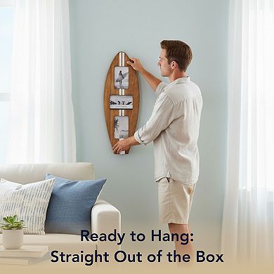 American Art Décor Surfboard 3-Photo Collage Wall Decor