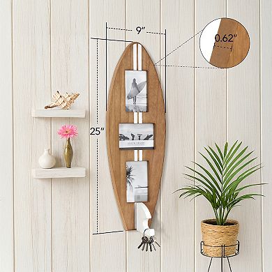 American Art Décor Surfboard 3-Photo Collage Wall Decor