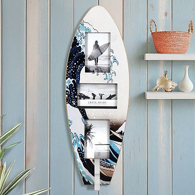 American Art Décor Surfboard 3-Photo Collage Wall Decor