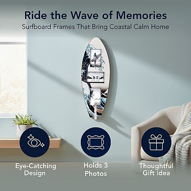 American Art Décor Surfboard 3-Photo Collage Wall Decor