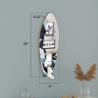 American Art Décor Surfboard 3-Photo Collage Wall Decor
