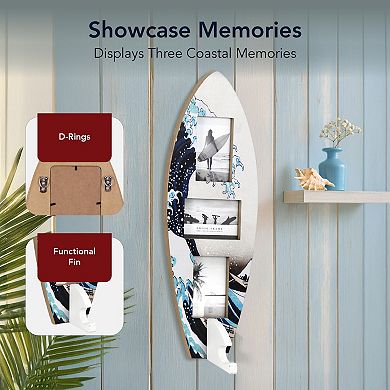 American Art Décor Surfboard 3-Photo Collage Wall Decor