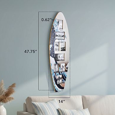 American Art Décor Surfboard Great Wave Off Kanagawa Design Photo Collage Wall Decor