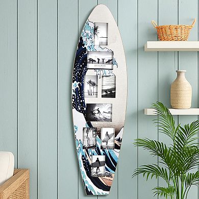 American Art Décor Surfboard Great Wave Off Kanagawa Design Photo Collage Wall Decor