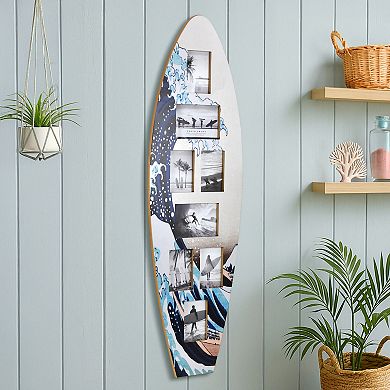 American Art Décor Surfboard Great Wave Off Kanagawa Design Photo Collage Wall Decor