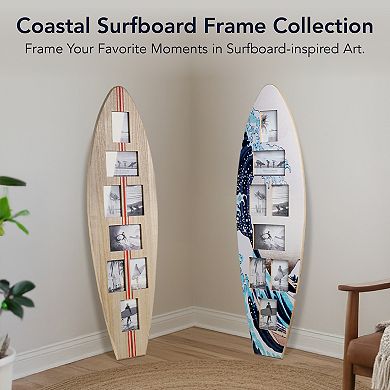 American Art Décor Surfboard Great Wave Off Kanagawa Design Photo Collage Wall Decor