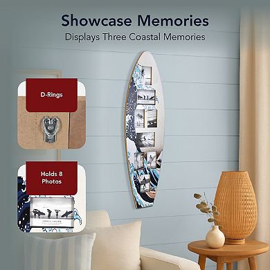 American Art Décor Surfboard Great Wave Off Kanagawa Design Photo Collage Wall Decor