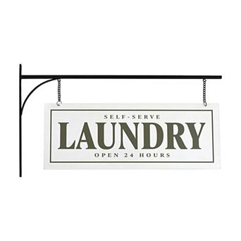 American Art Décor Double-Sided Self-Serve Laundry Metal Sign Wall Decor