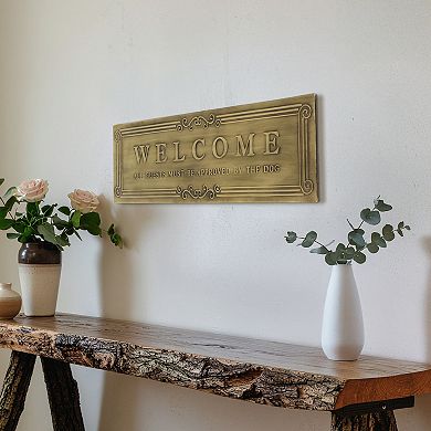 American Art Décor Welcome Embossed Metal Wall Decor