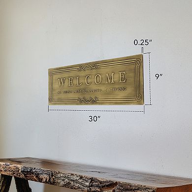 American Art Décor Welcome Embossed Metal Wall Decor