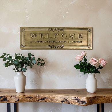 American Art Décor Welcome Embossed Metal Wall Decor