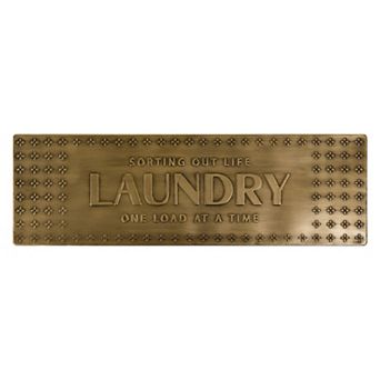 American Art Décor Rustic Antique Brass Embossed Laundry Room Metal Sign