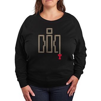 Plus Size Case IH Logo Tractor Tracks French Terry Long Sleeve Tee
