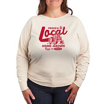 Plus Size Case IH Proud & Local Home-Grown Farm To Table French Terry Long Sleeve Tee