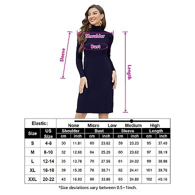 Women's Turtleneck Bodycon Long Sleeve Knit Dresses