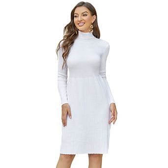 Women's Turtleneck Bodycon Long Sleeve Knit Dresses