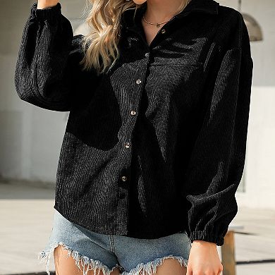 Women's Corduroy Long Sleeve Shirt Soft Skin-Friendly Comfort Versatile Casual Jackets