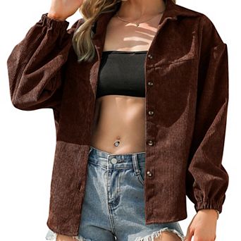 Women's Corduroy Long Sleeve Shirt Soft Skin-Friendly Comfort Versatile Casual Jackets