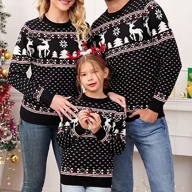 Women's Reindeer Christmas Sweater Crewneck Long Sleeve Soft Skin-Friendly