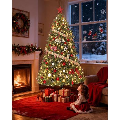 Garvee Premium Unlit Artificial Christmas Tree - Realistic Hinged Design