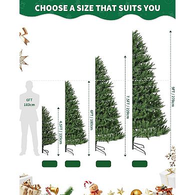 Garvee Premium Unlit Artificial Christmas Tree - Realistic Hinged Design