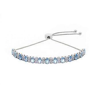 Brilliance 18k Gold Flash Plated Multi Color Cubic Zirconia Adjustable Bracelet