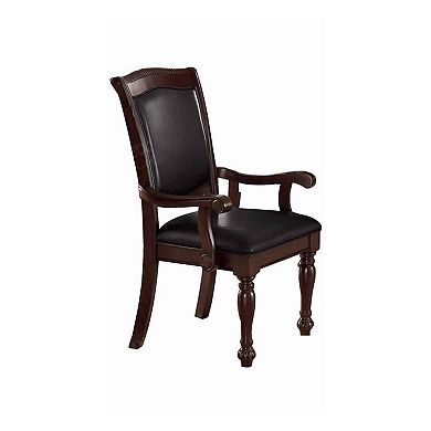 Old Style Rubber Wood Arm Chair Set Of 2 Brown