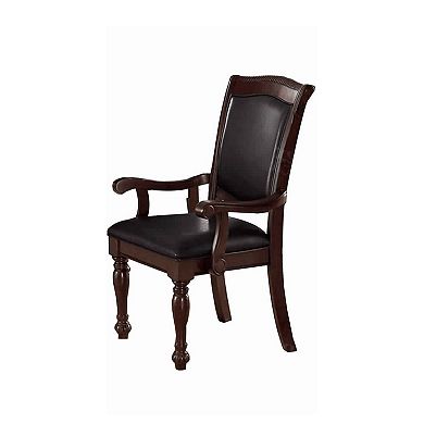 Old Style Rubber Wood Arm Chair Set Of 2 Brown