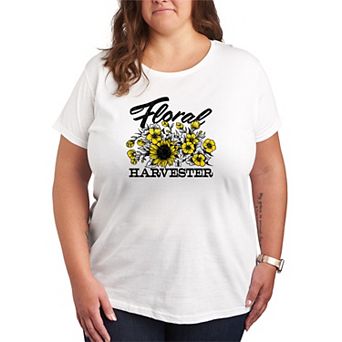 Plus Size Case IH Floral Harvester Graphic Tee