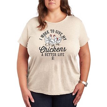 Plus Size Case IH I Work To Give My Chickens A Better Life Graphic Tee