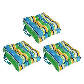 Blazing Needles,16-inch Spun Polyester Patterned Outdoor Square Tufted Chair Cushion