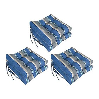 Blazing Needles,16-inch Spun Polyester Patterned Outdoor Square Tufted Chair Cushion