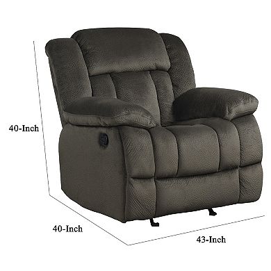Microfiber Textured Fabric Glider Reclining Chair, Brown