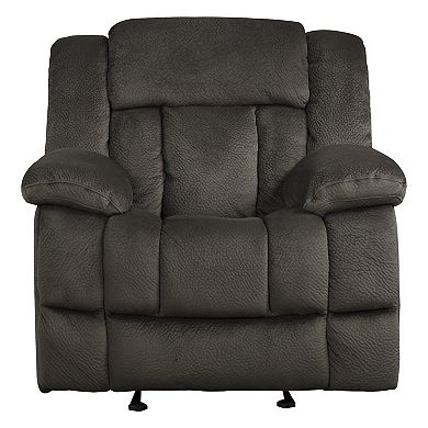 Microfiber Textured Fabric Glider Reclining Chair, Brown