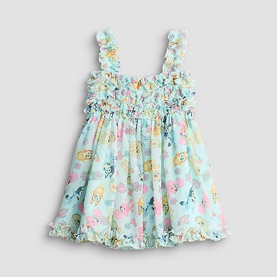 Toddler Girl Chiffon Dress with Ruffle Straps