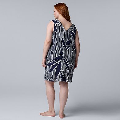 Plus Size Simply Vera Vera Wang Woven Chemise Nightgown