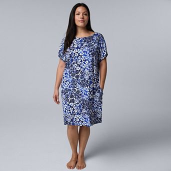 Plus Size Simply Vera Vera Wang Cozy Short Sleeve Sleepshirt