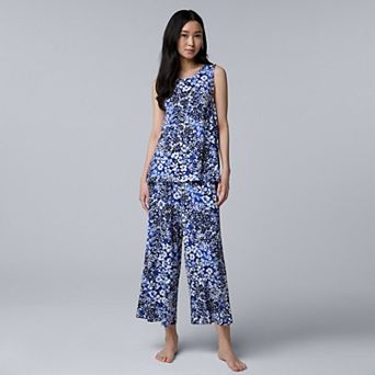 Women's Simply Vera Vera Wang Pajama Tank Top & Pajama Culotte Bottoms Set