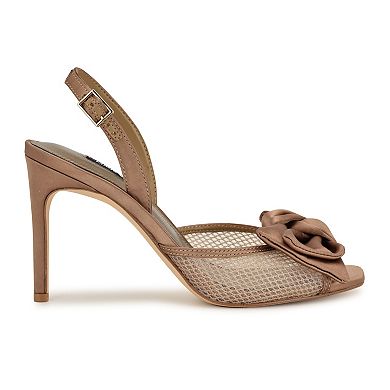Nine West Gergia Women's Bow Accent Slingback Stiletto Heel Sandals