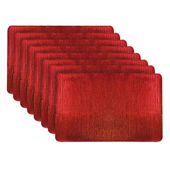 Dainty Home Galaxy Metallic Red Reversible Vinyl Easy Clean Placemats Set of 8 12" x 18" Rectangle