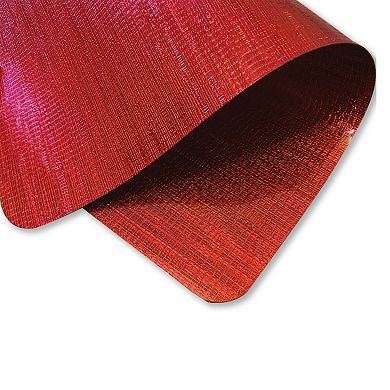 Dainty Home Galaxy Metallic Red Reversible Vinyl Easy Clean Placemats Set of 4 15" x 15" Square