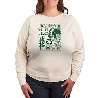 Plus Size Women's Protect This Place French Terry Long Sleeve Tee