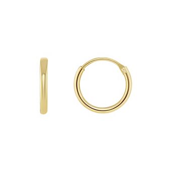 PRIMROSE 18k Gold Plated Polished Hoop Earrings