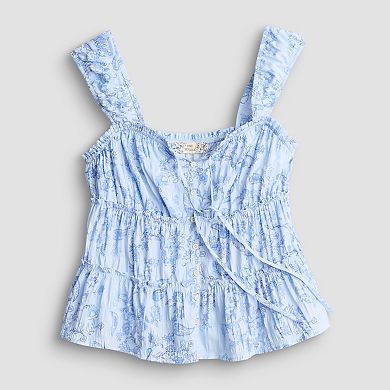 Juniors' Pink Republic Tiered Woven Tank Top